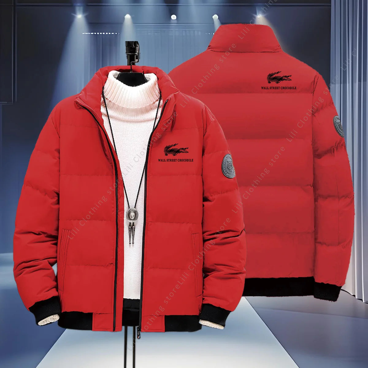 Wall Street Crocodile Winter Coats Men's Puffer Jackets Thick Warm Bomber Jackets Parkas Down Jackets Men's Winter Jackets New Pi-Mart