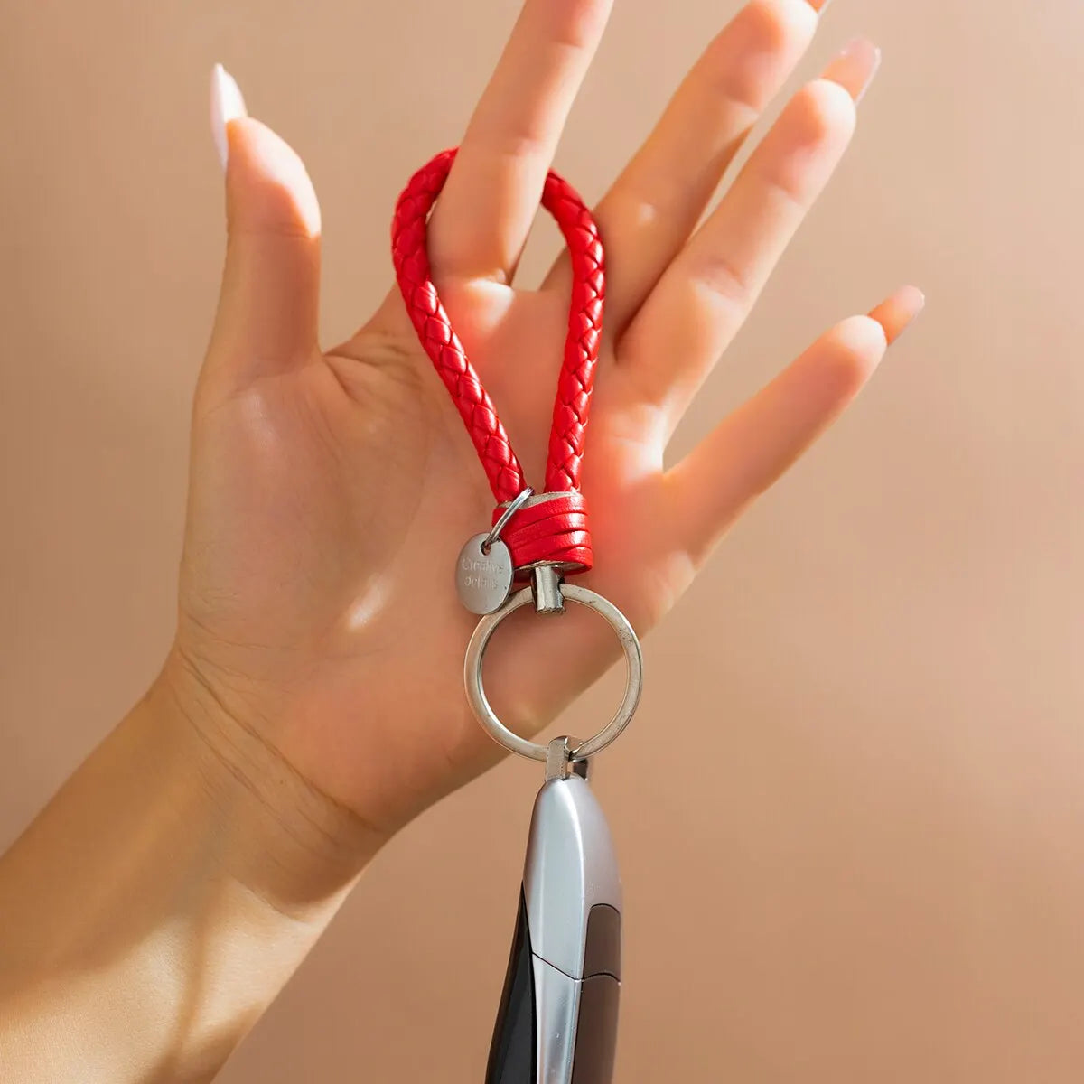 2Pcs/Set PU Leather Braided Woven Rope Keychain DIY Bag Pendant Key Chain Holder Key Car Trinket Keyring Men Women Gift Jewelry Pi-Mart