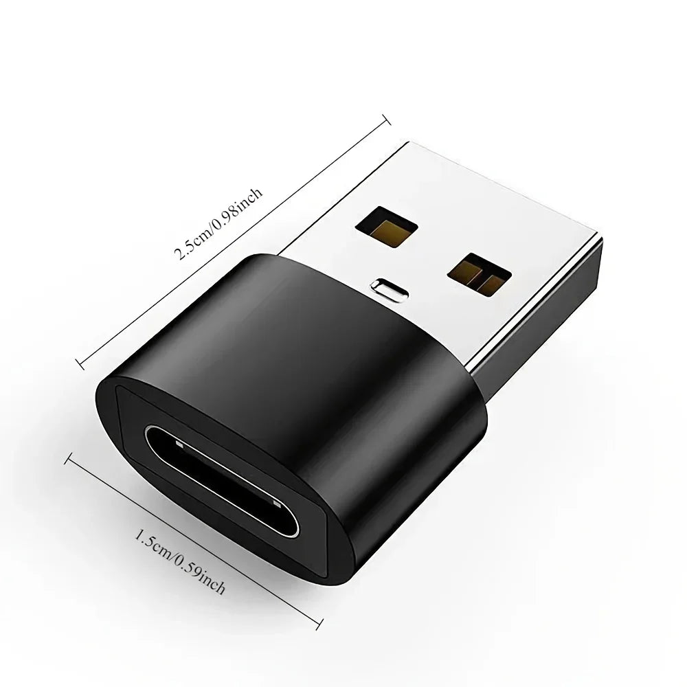 3-Pack USB to USB C Adapter, USB C Female to USB Male Super Fast Charging and OTG Converter Compatible with iPhone 15/14/13/12 P Pi-Mart