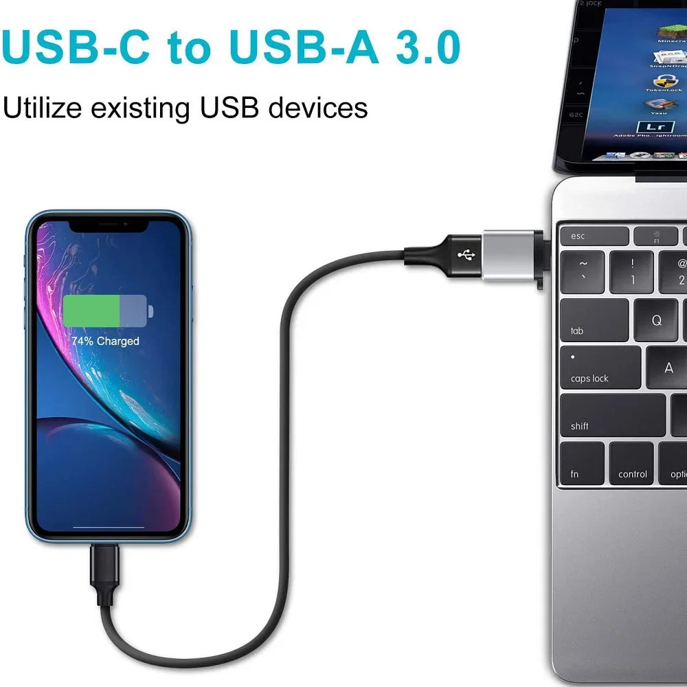 2PCS USB 3.0 To Type C OTG Charger Adapter Connector Type-C to USB Male To Type-c Adapt Converter for PC MacBook Car USB ipad Pi-Mart
