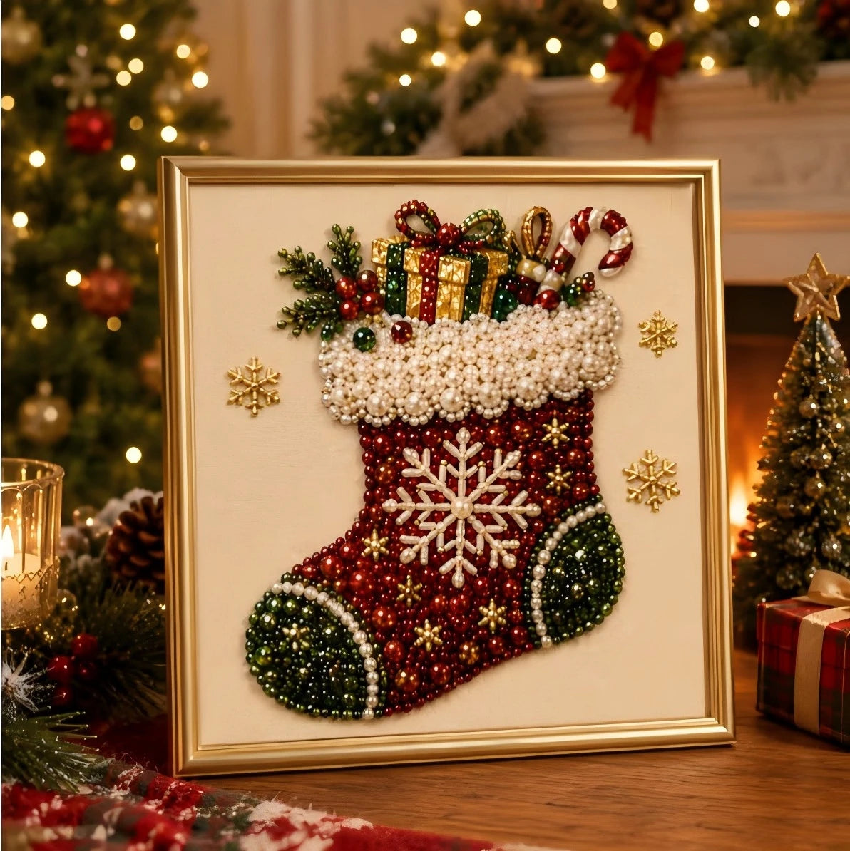 Originality Diamond-Painting Kit Holiday Pearl Diamond-Painting Art DIY Assembly Craft Activity Home Decor Christmas Gifts Pi-Mart