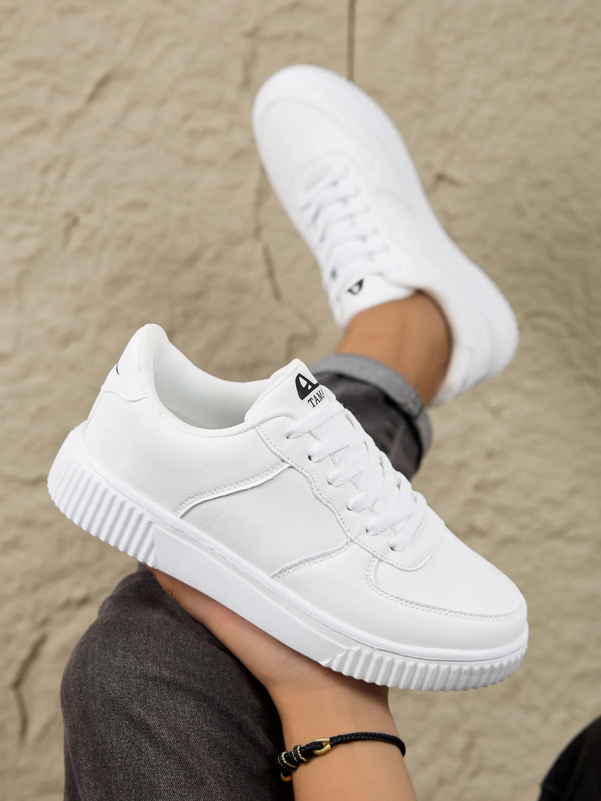 Fashion Leather Men White Sneakers Breathable Comfort Classic Casual Shoes Mens Women Outdoor Walking Shoes Couple Footwear Size Pi-Mart