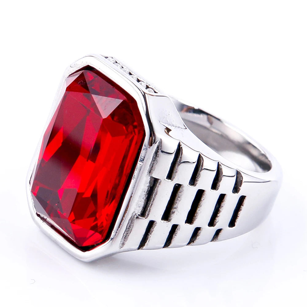 Men's Multi-Color Gemstone Rings For Women Personalized Trendsetter Stainless Steel Jewelry Manufacturer Direct Supplier Pi-Mart