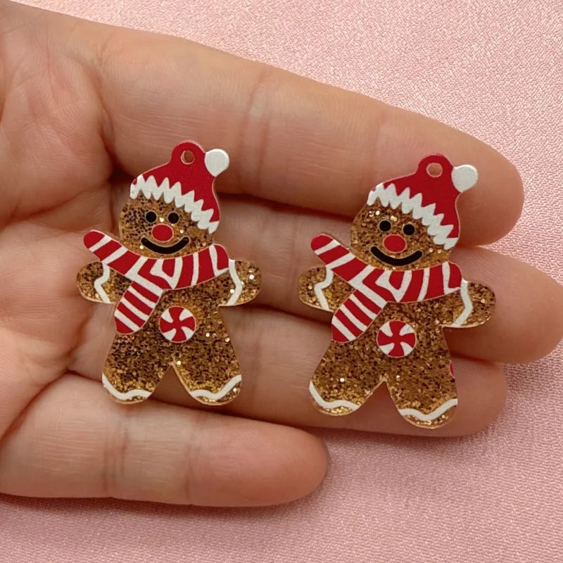 8pcs acrylic Christmas tree pendant, DIY jewelry making earrings necklace keychain accessories Pi-Mart