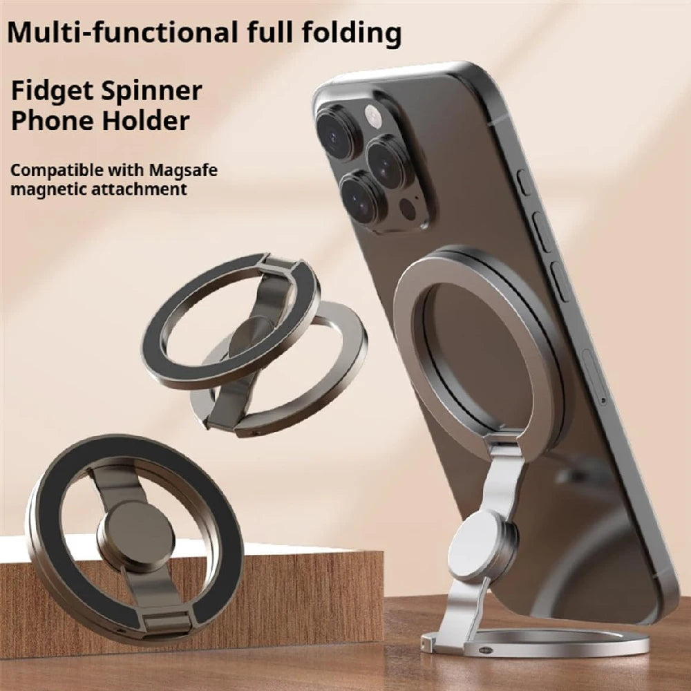 Magnetic Phone Stand 360° Rotating,3 in 1 Foldable Car & Desk Holder,Strong Magnet Grip with Fidget Spinner for OfficeTravelHome Pi-Mart