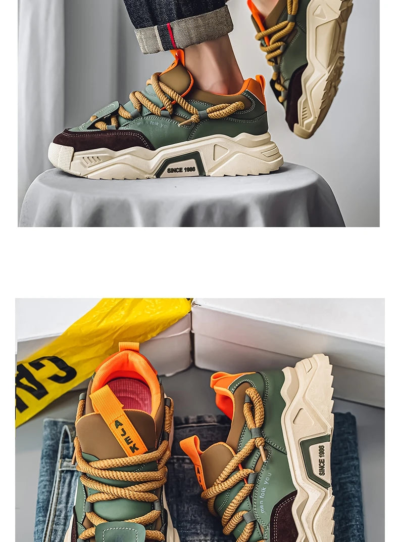 New Men's Casual Sneakers 2025 Spring Fashion Versatile Low-Top Skateboard Shoes for Men Suitable for Outdoor Sports Pi-Mart