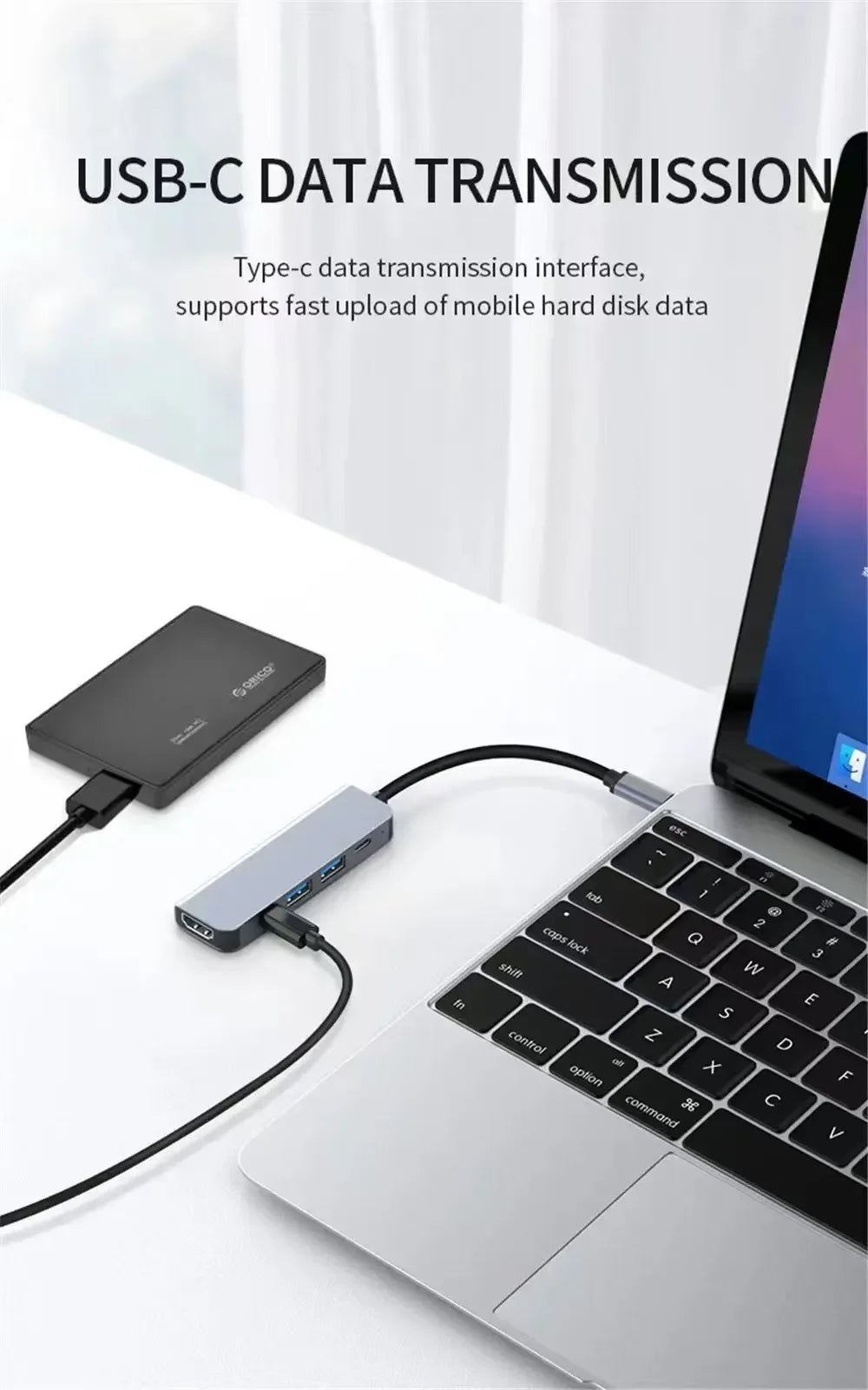 5-in-1 Type-C Hub & USB-C Dock - Multi-Function Adapter for Phone, PC, and Mac Pi-Mart