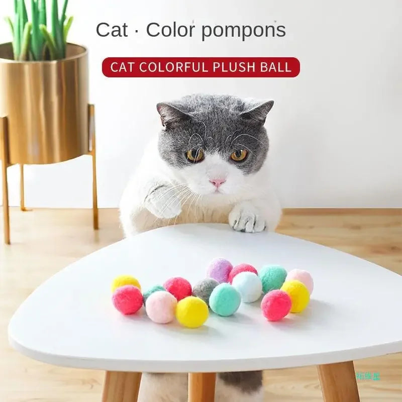 Cat Toys Interactive Launch Training Toy For Pet Kitten Creative Mini Shooting Gun Games Stretch Plush Ball Toys Pet Supplies Pi-Mart