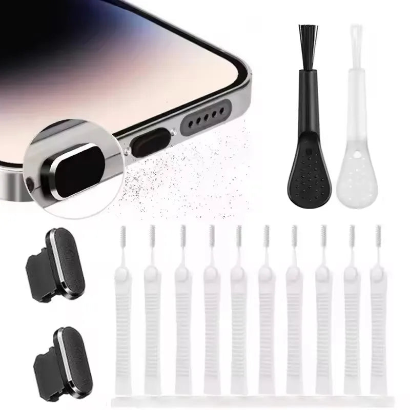 Mobile Phone Charging Port Dust Plug Removal Cleaner Kit for iPhone 17 15 14 Pro Max Computer Keyboard Dustproof Cleaning Brush Pi-Mart