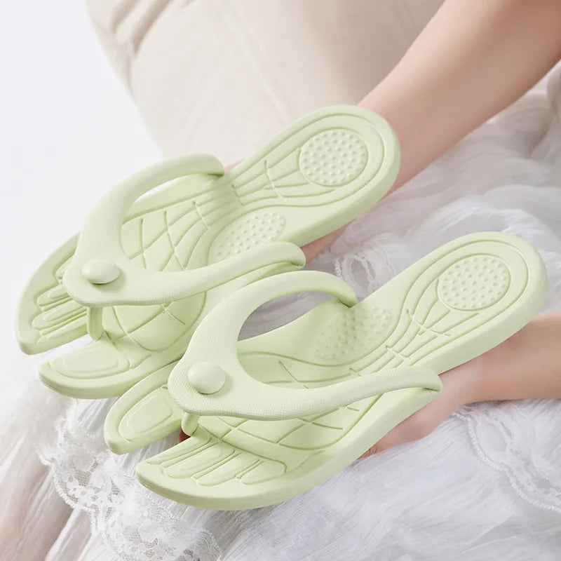 New Summer Folding Flip-Flops Business Trips Travel Portable Lightweight EVA Slippers Soft Bottom Beach Couple Slide Sandals LadyShow.Store