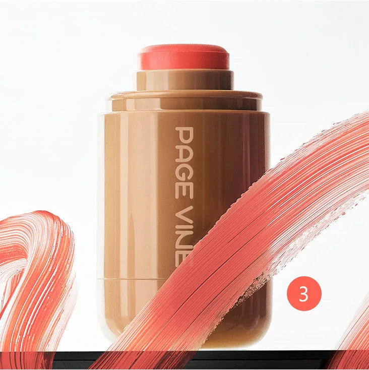 New Blush Stick 3-in-1 Cheek Lip Tinted Moistured Blush Stick Silky Brighten Blush Cream Blusher Cosmetics Tubes Matte Contour LadyShow.Store