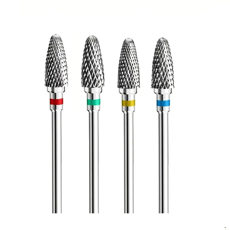 Tungsten Carbid Nail Drill Bits Electric Manicure Drill Accessory Milling Cutters for Nail Gel Polish Remover Nail Tools Efiles Tri Light Beauty