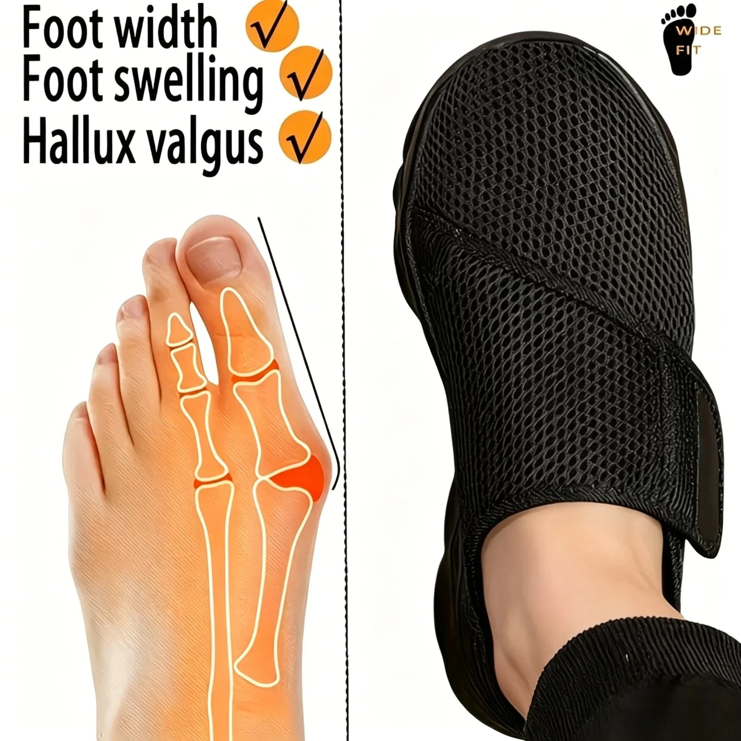 Unisex New Women Orthopedics Wide Feet Swollen Walking Casual Shoes Thumb Eversion Adjusting Soft Comfortable Diabetic Men Shoes LadyShow.Store
