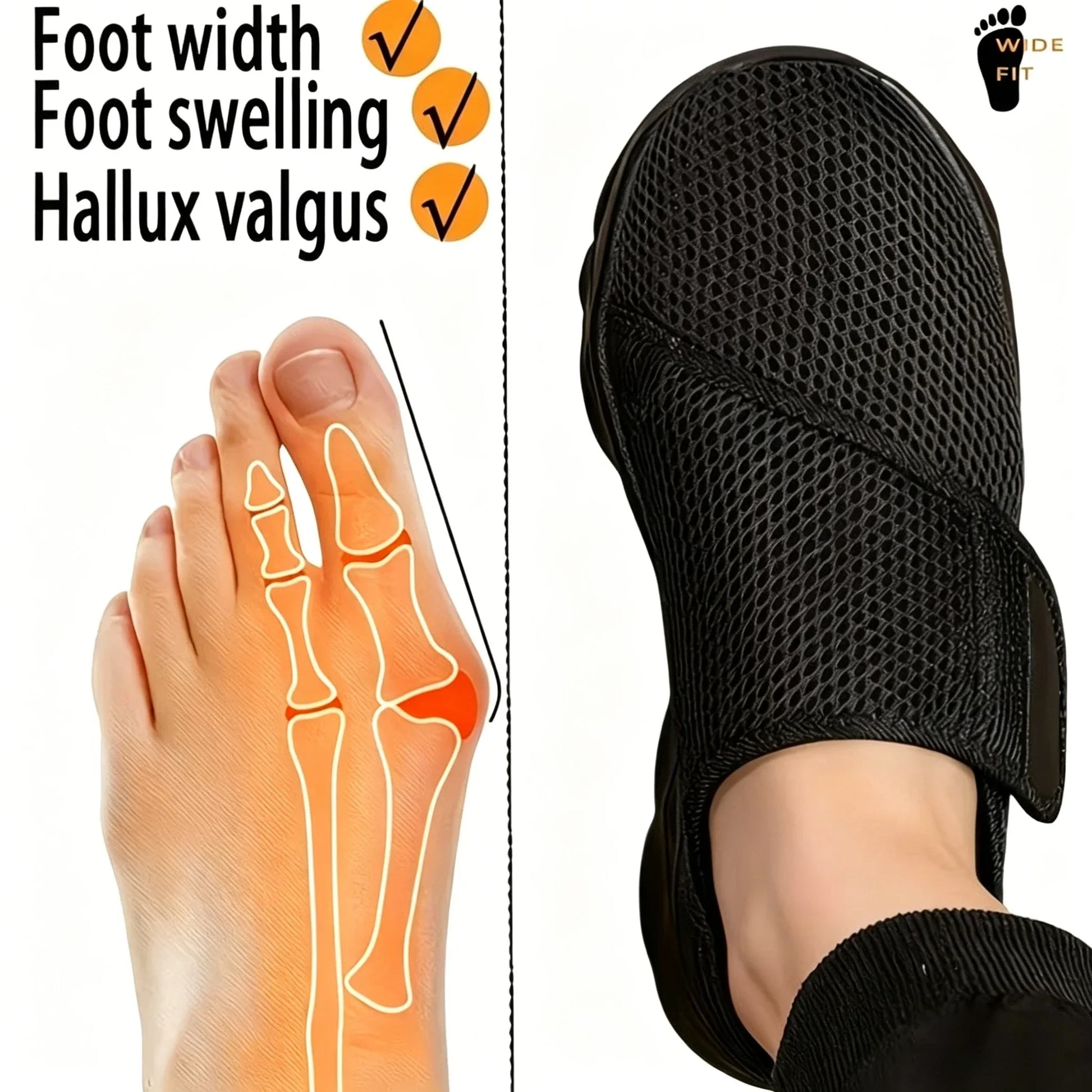 Unisex New Women Orthopedics Wide Feet Swollen Walking Casual Shoes Thumb Eversion Adjusting Soft Comfortable Diabetic Men Shoes LadyShow.Store