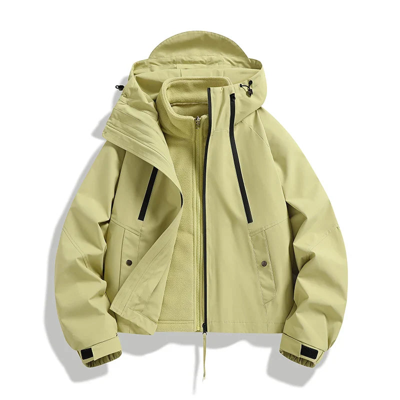 CHRLCK Women Waterproof Hiking 3IN1 Jackets Winter Warm Windproof Windbreakers Women Camping Trekking Thin Jacket Woman LadyShow.Store
