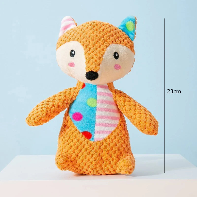 Cute Animals Plush Dogs Cats Toy Interactive Squeaky Puzzle Toy Bite Resistant Teeth Grinding Cleaning Pet Chewing Supplies Pi-Mart