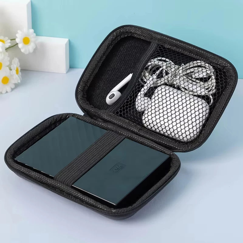Portable Eva Storage Bag for External M.2 Hard Drive/Earphone/Data Line HDD Case Black Hard Disk Case HDD Storage Protection Bag Pi-Mart
