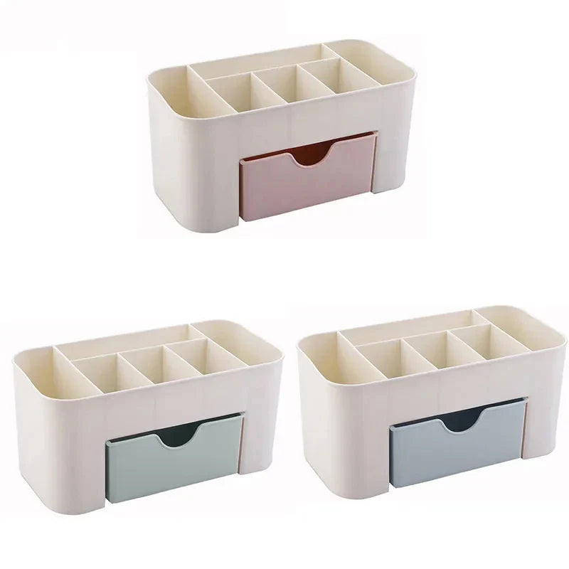 Nail Storage Box Plastic Drawer Style Easy to Clean Desktop Organization Large Capacity Cotton Swab Polishing Sand Strip Toolbox Tri Light Beauty