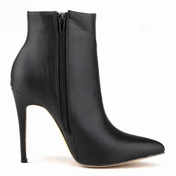 Women Short Boots Pumps Sexy Pointed Toe Side Zipper Super High Heels Stiletto 2026 Female Party Ankle Boot Shoes Botas De Mujer Pi-Mart