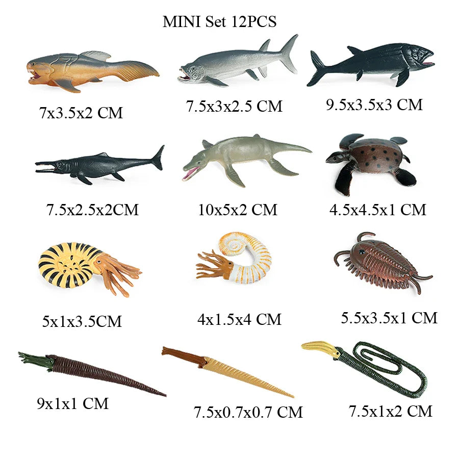 Realistic Mini Ocean Animal Figurines Plastic Marine Sea Creatures Whale Shark Dolphin Turtle Penguin Model Playset Gift for Kid LadyShow.Store