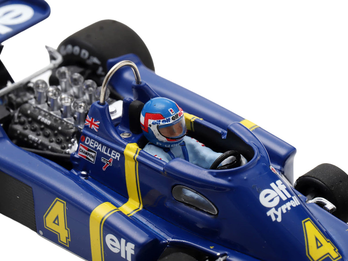 Tyrrell P34 #4 Patrick Depailler 2nd Place Formula One F1 "Swedish GP" (1976) with Driver 1/43 Model Car by Spark LuxuryLifeWay Online Store
