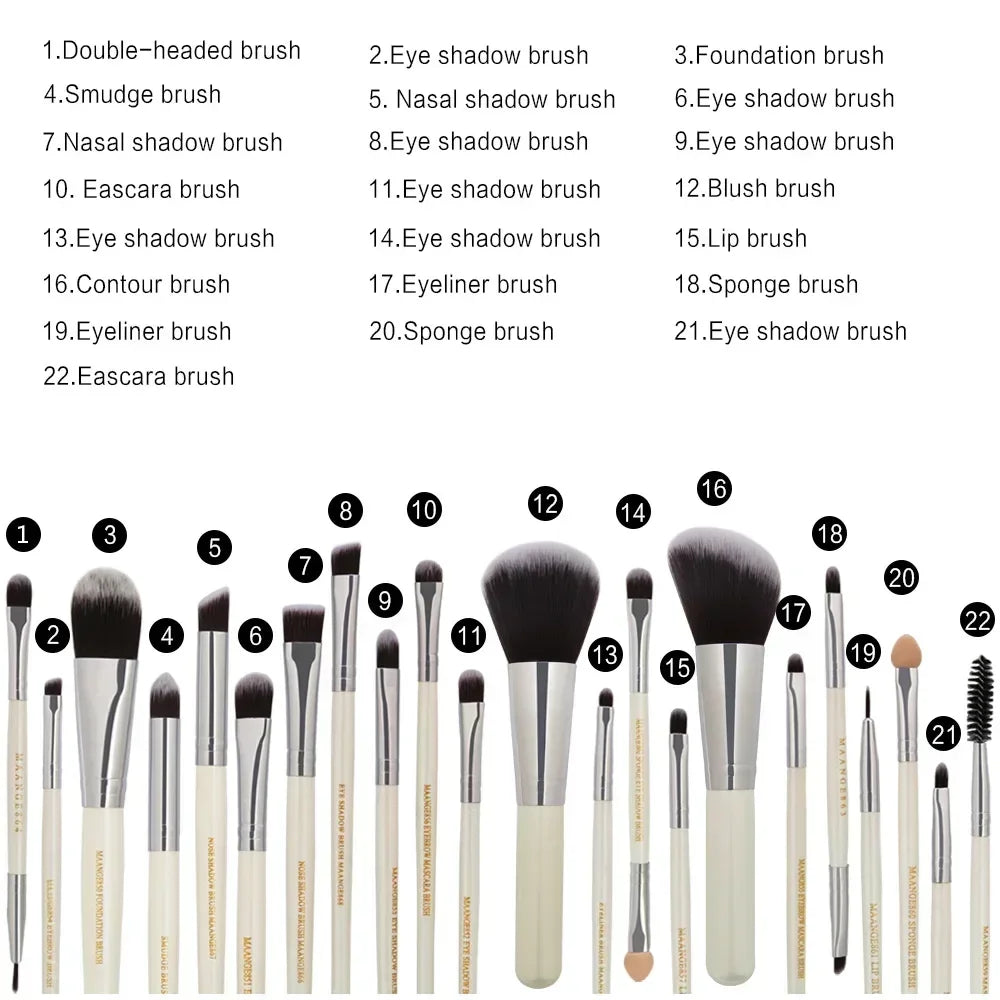 3/13/22pcs Professional Makeup Brushes Tools Set Make Up Brush Tools Kits for Eyeshadow Eyeliner Cosmetics Brushes Maquiagem Pi-Mart