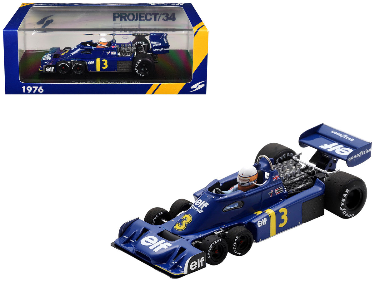 Tyrrell P34 #3 Jody Scheckter Formula One F1 "Dutch GP" (1976) with Driver 1/43 Model Car by Spark LuxuryLifeWay Online Store