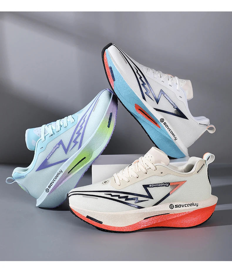 2026 Running Shoes Carbon Board Marathon Men Sports Breathable Lightweight Women's Comfy Athletic Antiskid Sneakers Casual New Pi-Mart