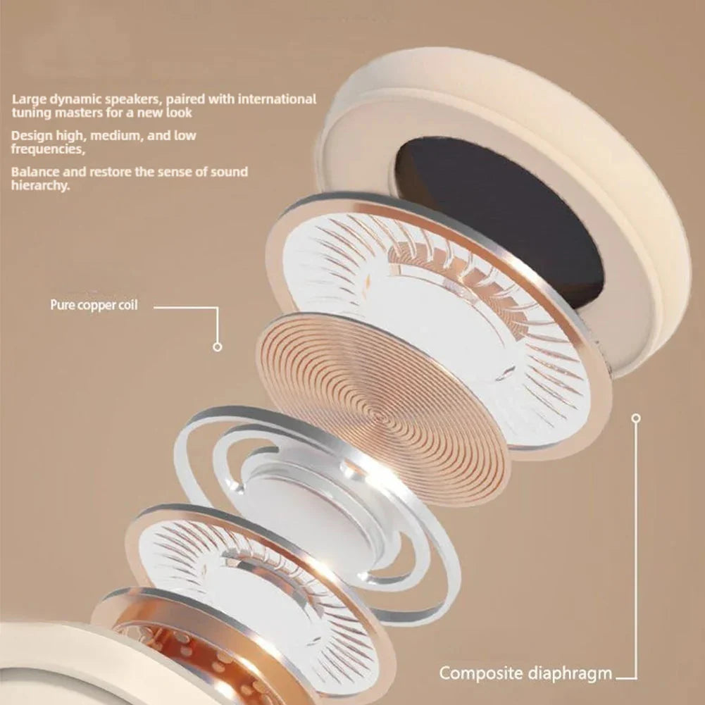 NNEOBA Wireless Bluetooth Over-Ear Headphone Beige LuxuryLifeWay Online Store