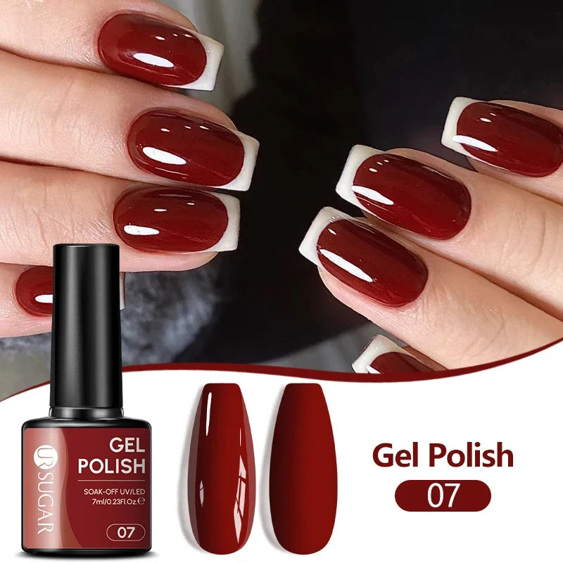 UR SUGAR 7ML Nail Gel Fresh Macaron 107 Colors All For Manicure Semi Permanent Soak Off LED UV Long-Lasting Nail Art Varnish Tri Light Beauty