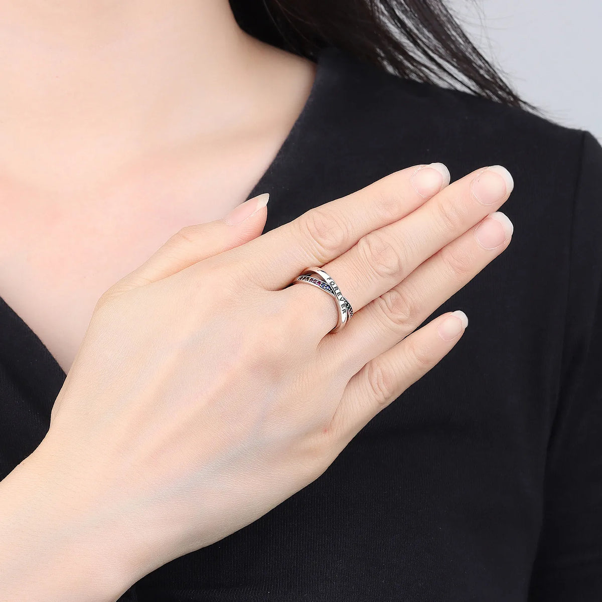 Original 925 Sterling Silver Open Ring Exquisite Panda Dolphin Adjustable Ring Original Daily Fine Jewelry Women Birthday Gifts Pi-Mart