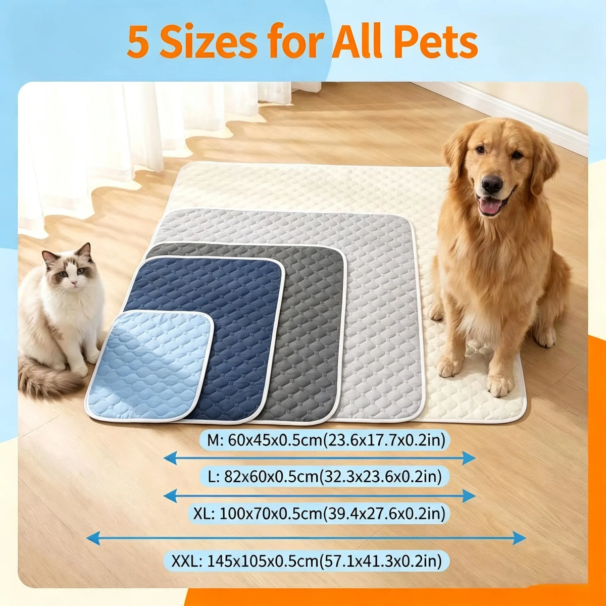 Dog Pee Reusable Pad Blanket Summer Cool Washable Puppy Training Absorbent Diaper Pet Bed Urine Mat Car Seat Cover Pet Supplies Pi-Mart