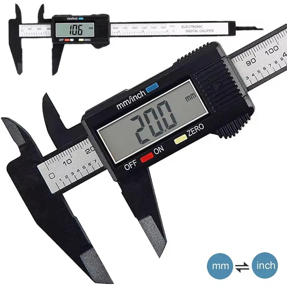 150mm 100mm Electronic Digital Caliper Carbon Fiber Dial Vernier Caliper Gauge Micrometer Measuring Tool Digital Ruler LadyShow.Store