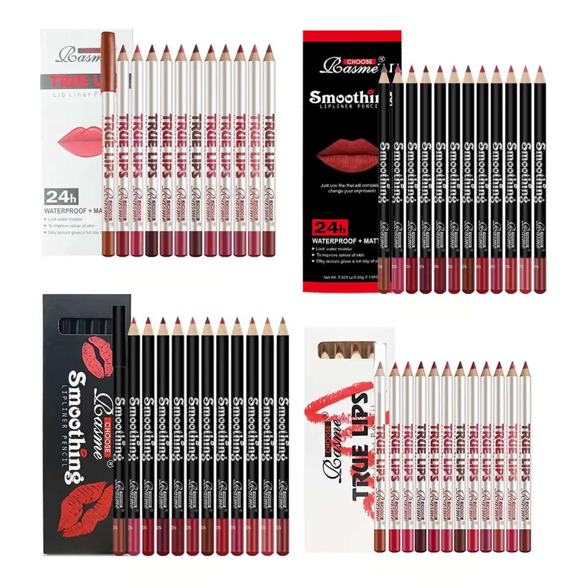 12 pcs Long-Lasting Lipstick Set with Professional Lip Liner Pencil and Matte Lip Gloss for Women Valentine's Day Gifts LadyShow.Store