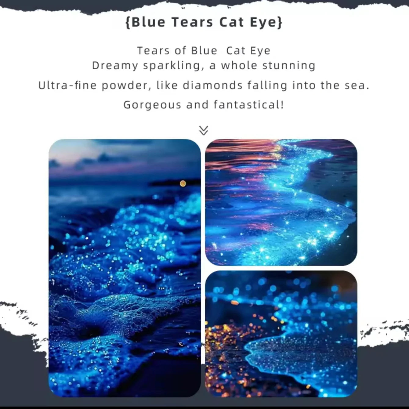 MIANEL Blue Tears Cat Eye Nail Polish Unique Blue Color and Magnetic Powder Create a Dreamy and Romantic Blue Nail Art Effect Tri Light Beauty