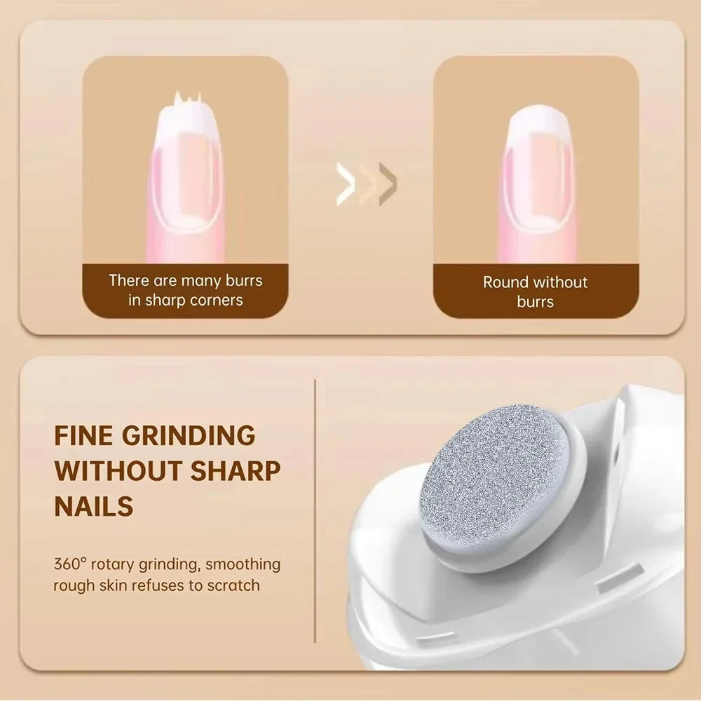 2 IN 1  Electric Nail Clipper Cutter with LED Light Automatic Nail Grinder Trimmer for Baby Mini Manicure Tool Nail Care Tri Light Beauty