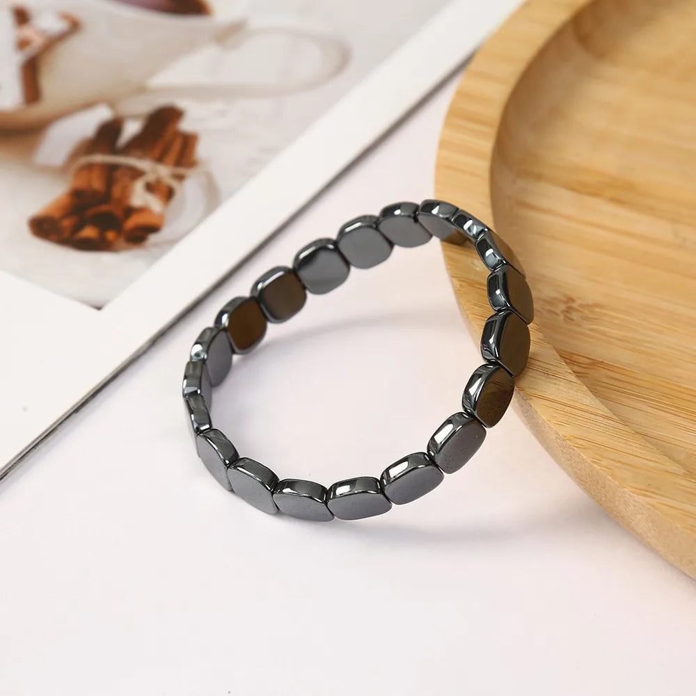 Hematite Bracelet For Men Reclaim Your Edge Confidence Natural Hematite Stone Beaded Stretch Healing Bracelets Gift Jewelry Pi-Mart