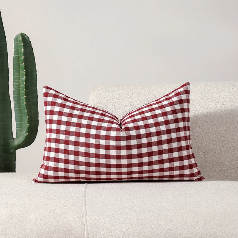 Classical Striped Cushion Cover 45x45cm Hawthorn Red Ivory Recycle Polyester Fabric Pillow Cover Indoor Outdoor Home Decoration Pi-Mart