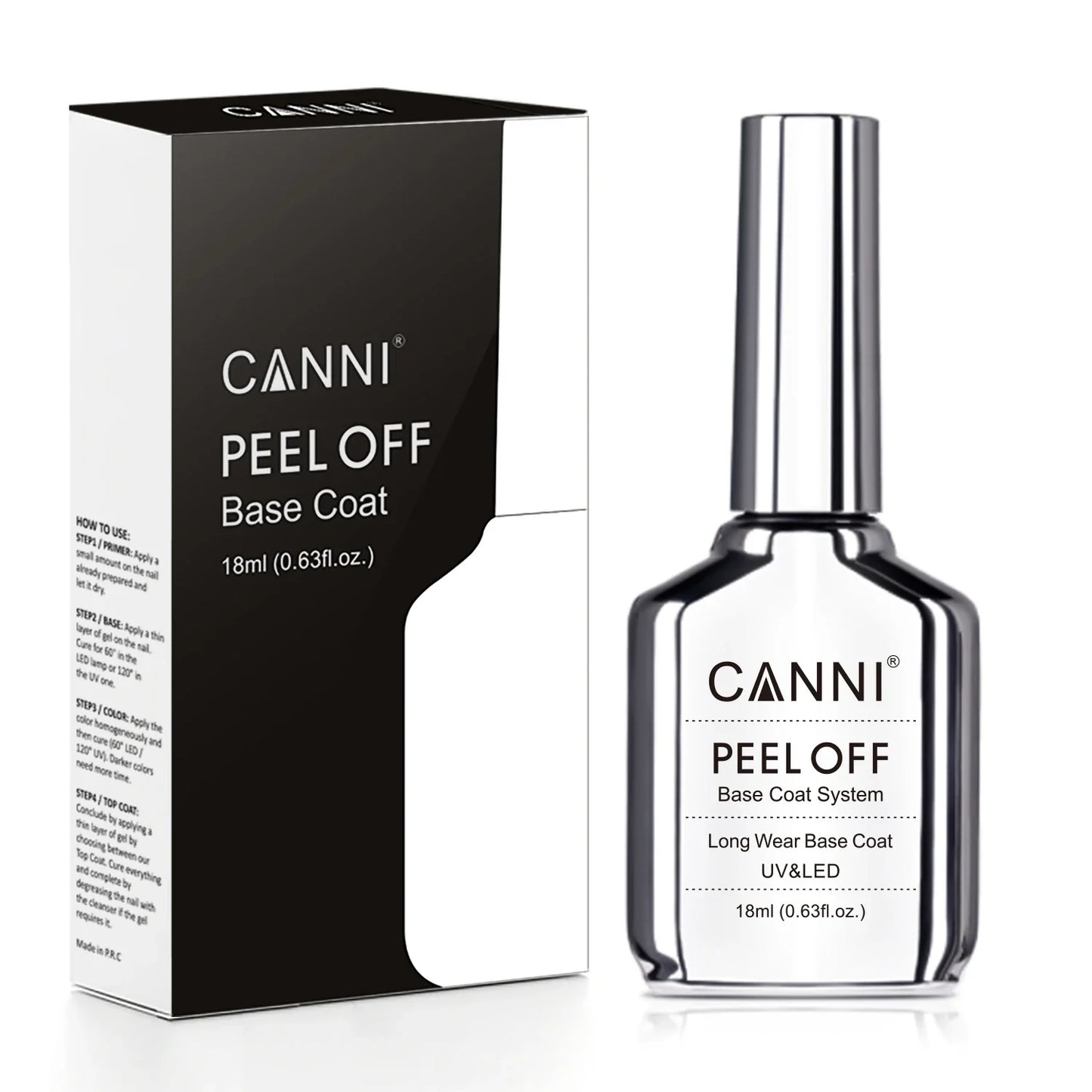 Canni TPO FREE HEMA FREE 18ml Long Wear Diamond Nowipe Top Coat Peeloff Base Coat Soak Off UV LED Gel Polish Nail Manicure Tri Light Beauty