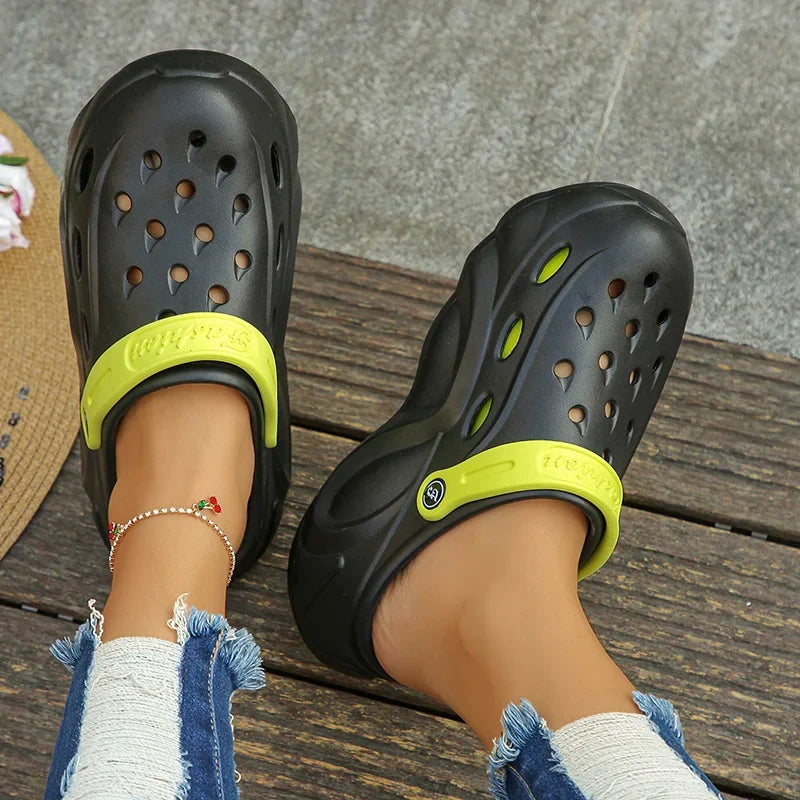 Chunky Platform Clogs Sandals Women 2024 Summer Soft Thick Bottom Beach Garden Shoes Woman Slide Non Slip Eva Wedge Slippers LadyShow.Store