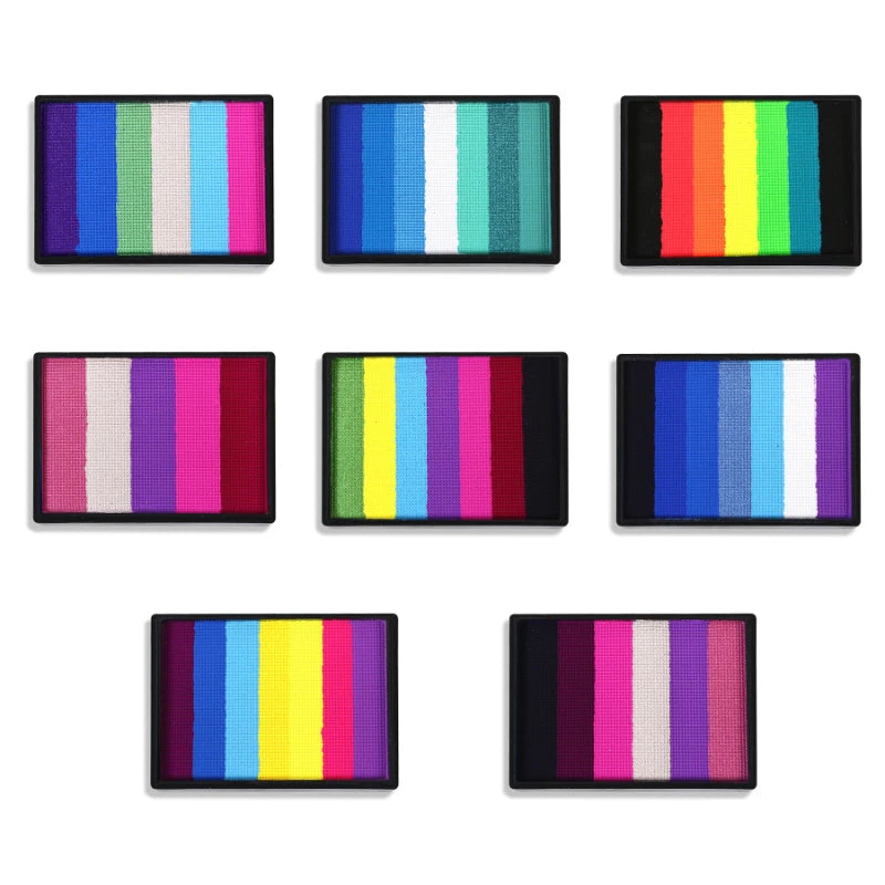 50g Facial and Body Paint Palette,Non-Toxic Rainbow Water-Soluble Body Paint for Rainbow Festival,Cosplay,Party,Art,Stage Makeup Pi-Mart