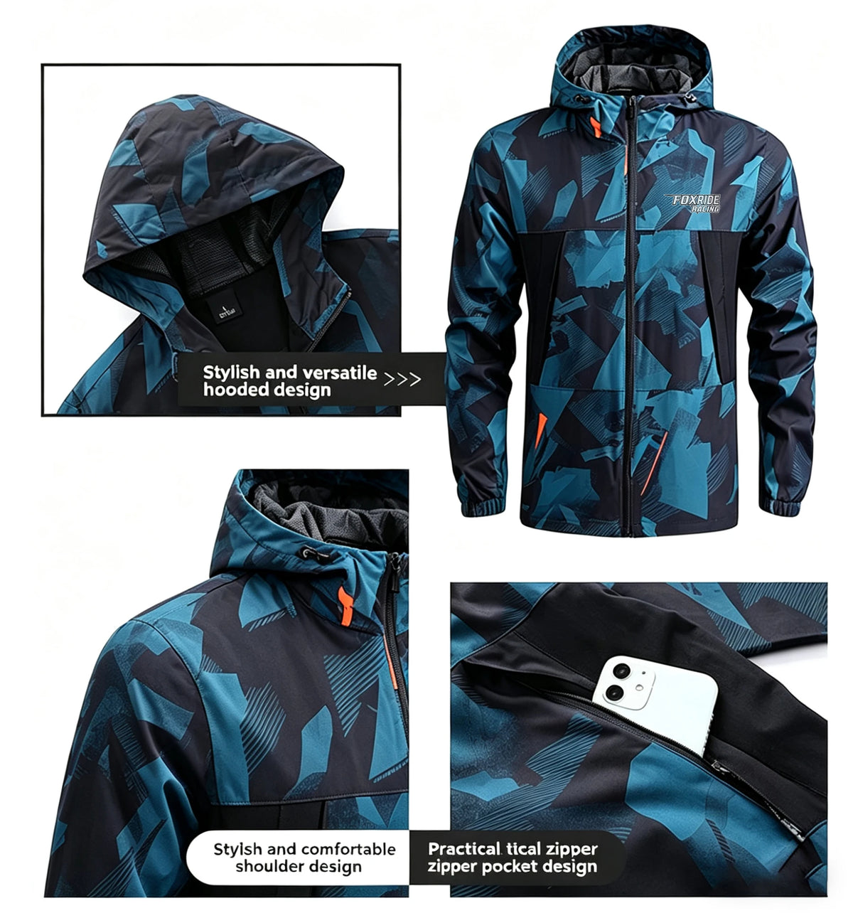 FOXRIDE RACING Men's Windbreaker Cycling Road Mountain Bike Jackets Man Chubasquero Ciclismo Hombre Bicycle Clothing MTB Jacket Pi-Mart