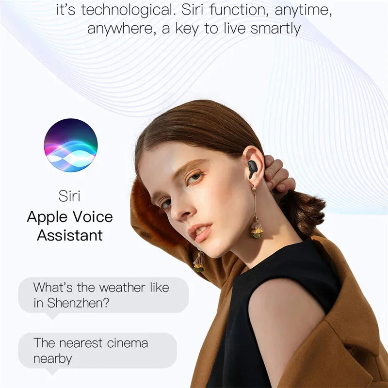 Digital Display Bluetooth Earphones with Mic TWS E6S Wireless Bluetooth Headset Noise Cancelling Headset for Xiaomi Huawei Oppo Pi-Mart