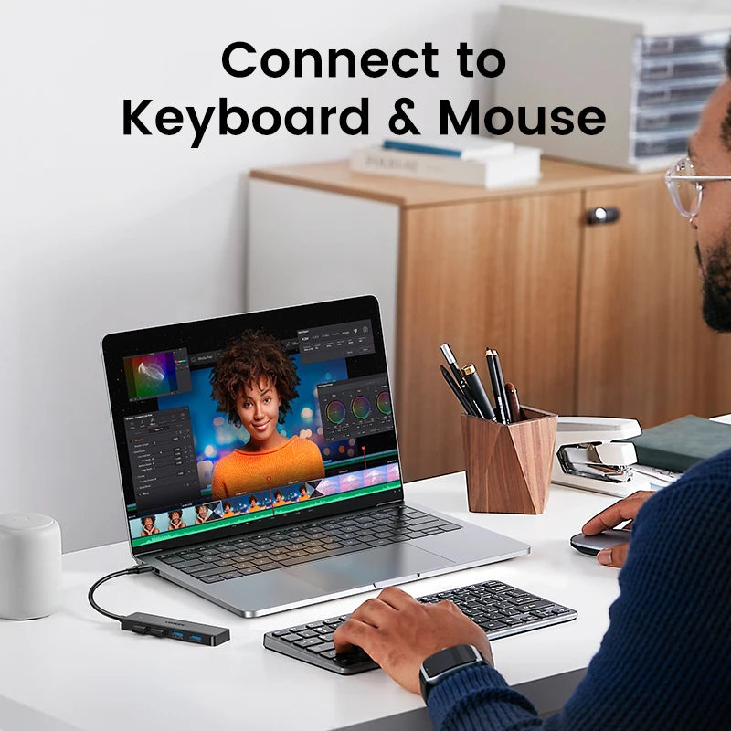 UGREEN USB 3.0 HUB 4 Ports USB-C HUB Slim for Mouse Keyboard Compatible with MacBook Pro Air Laptop Desktop PC Xbox PS5 Splitter Pi-Mart