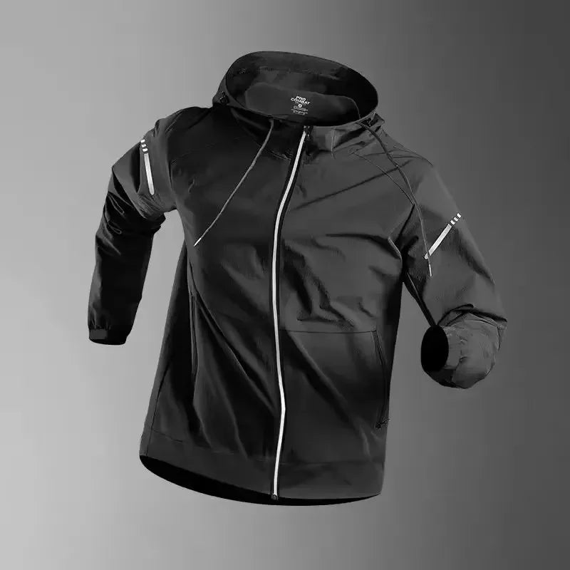Men Running Jackets Gym Zipper Hooded Sport Jacke Jogging Training Fitness Sweatshirt Casual Running Sportswear LadyShow.Store