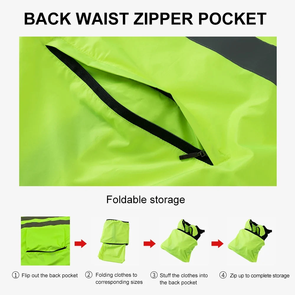 HISERWA Cycling Windbreaker Windproof Waterproof Reflective Bicycle Jacket Ultralight MTB Road Bike Jersey Portable Cycling Coat LadyShow.Store
