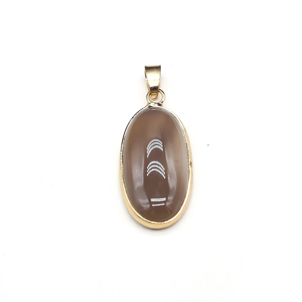 Natural Stone Pendants Grey Agate Unakite Tiger Eye Cabochon Beads Pendant for Jewelry Making DIY Charms Necklace Accessories Pi-Mart