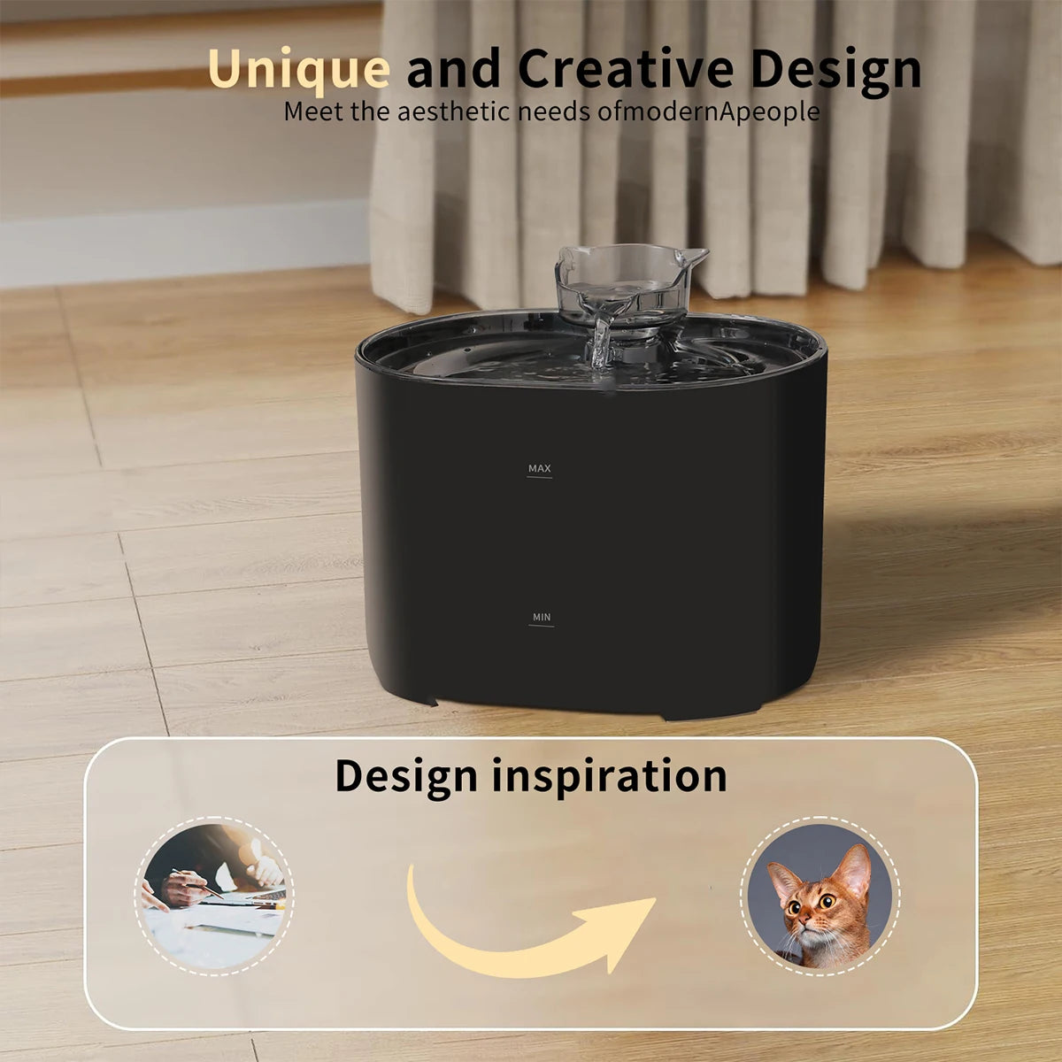 Automatic Cat Water Fountain, 2.2L/74oz Pet Water Fountain, Ultra-quiet, Suitable for Indoor Cats and Dogs, Easy to Clean Pi-Mart