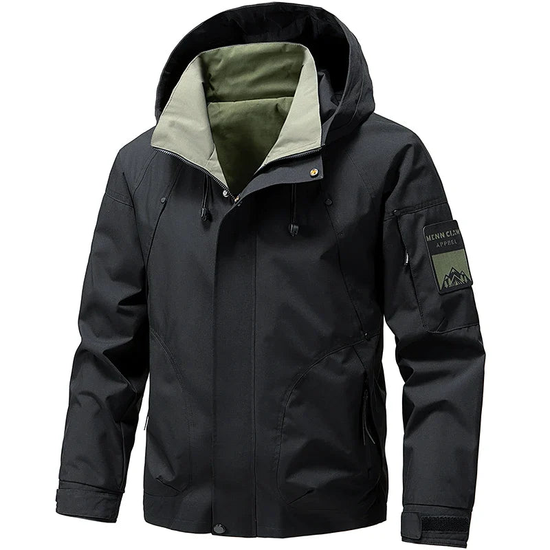 Waterproof Jacket Men Outdoor Softshell Zip Up Hooded Jacket Windbreaker Hiking Camping Coats Lightweight Spring Autumn Coats LadyShow.Store