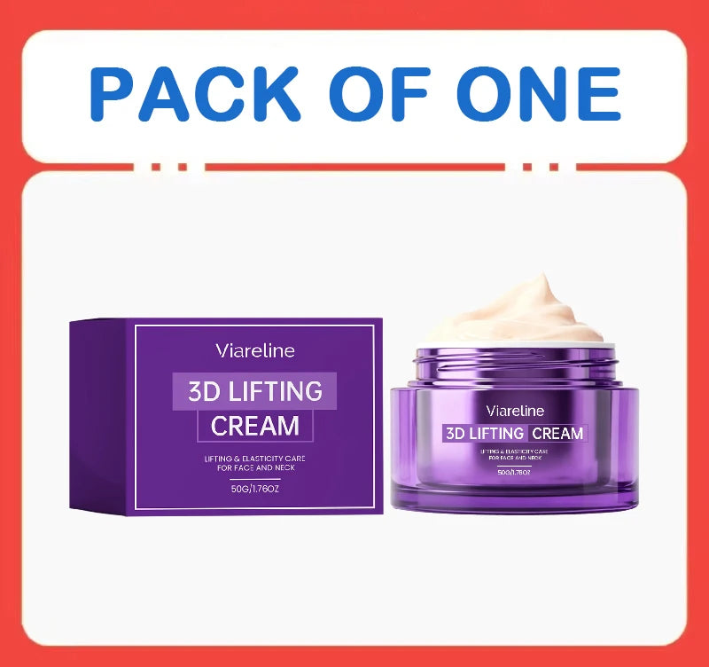 Viareline 3D Lifting Cream, Face & Neck Firming Moisturizer, Improve Skin Elasticity Anti-Aging Daily Facial Cream 50g Pi-Mart